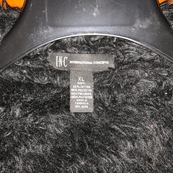 INC International Concepts Men's Sweater Jacket with Faux Fur Lining (XL) - Picture 2 of 3